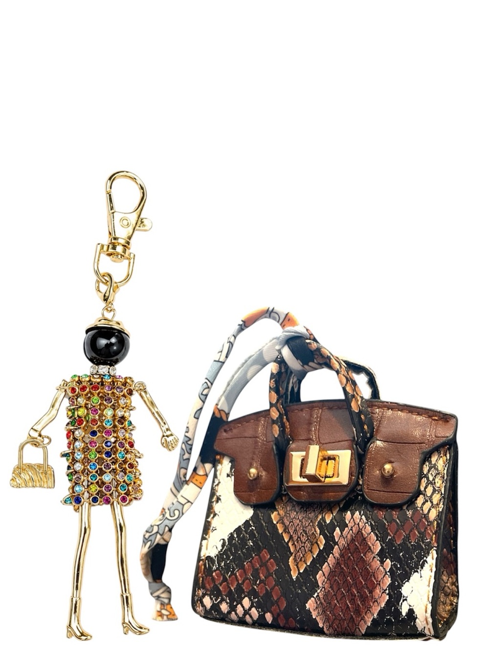 Bundle Fashion Keychain Mini bag charm + doll keychain NWT